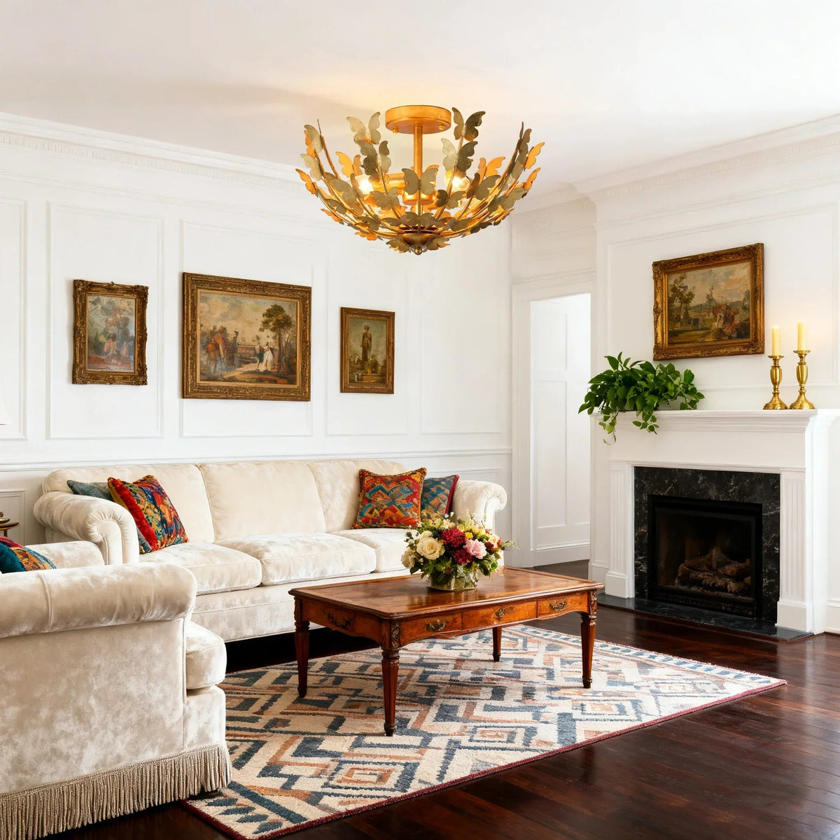 18 Inch Betsy 4-Light Semi-Flush Mount Ceiling Light