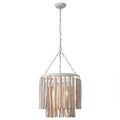 17 Inch Milo 4-Light White Wooden Chandelier