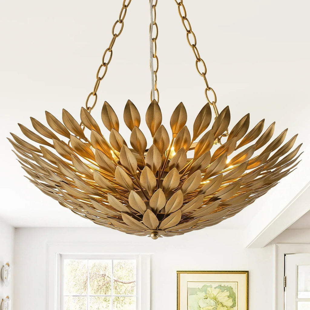 22 Inch Verna Farmhouse 6-Light Golden Chandelier