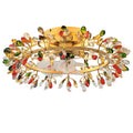 23" Clara Golden Crystal Flush Mount Ceiling Fan with Light and Remote