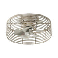 18" Ralap Distressed White Flush Mount Ceiling Fan with Light