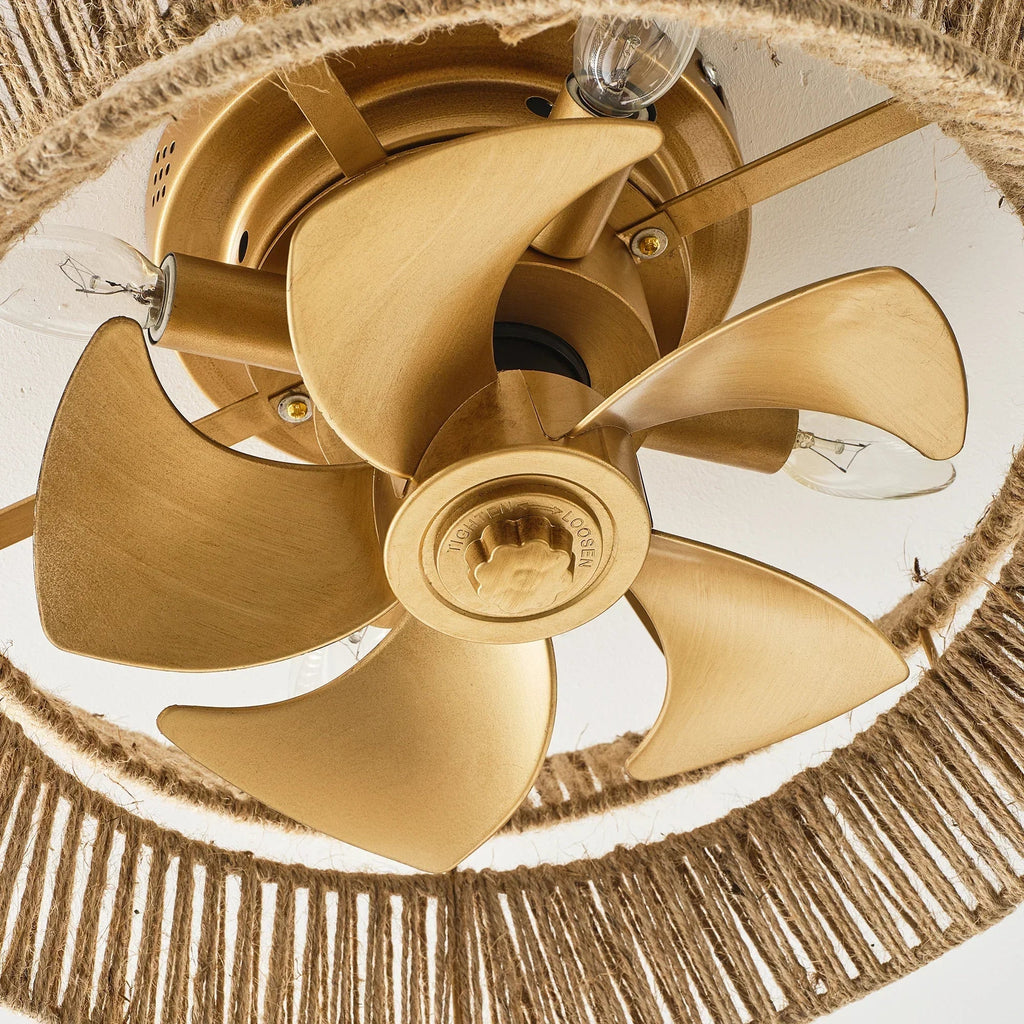 18" Reuben Bohemian Flush Mount Ceiling Fan with Light