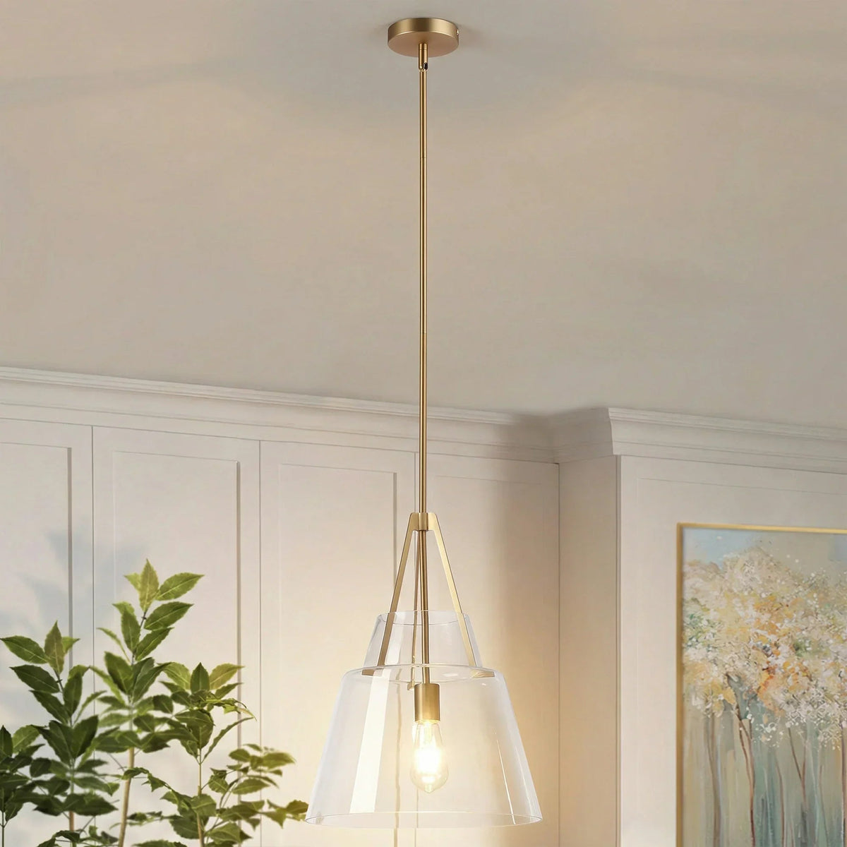 15" Todd Modern 1-Light Brushed Brass Island Pendant Light