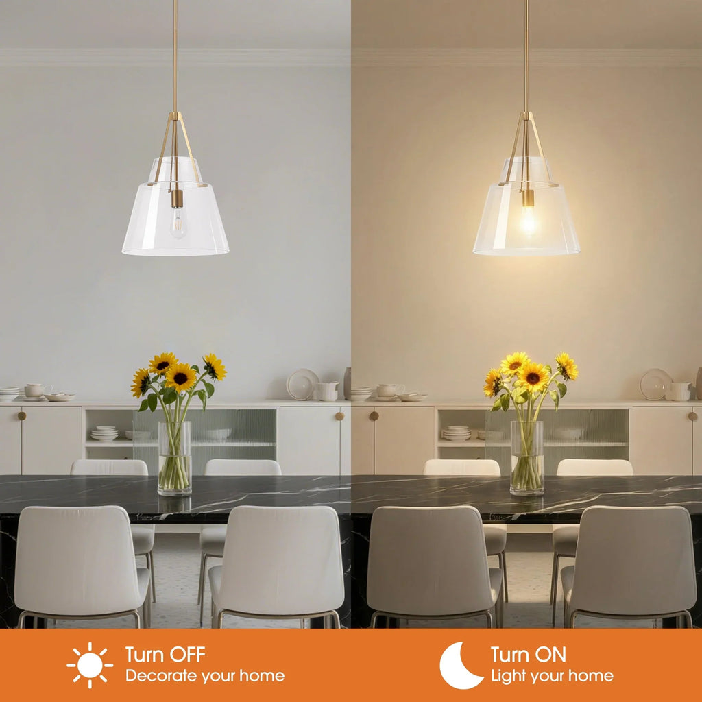 15" Todd Modern 1-Light Brushed Brass Island Pendant Light