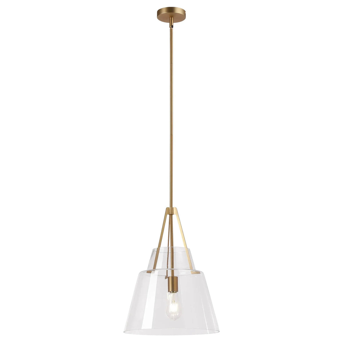 15" Todd Modern 1-Light Brushed Brass Island Pendant Light