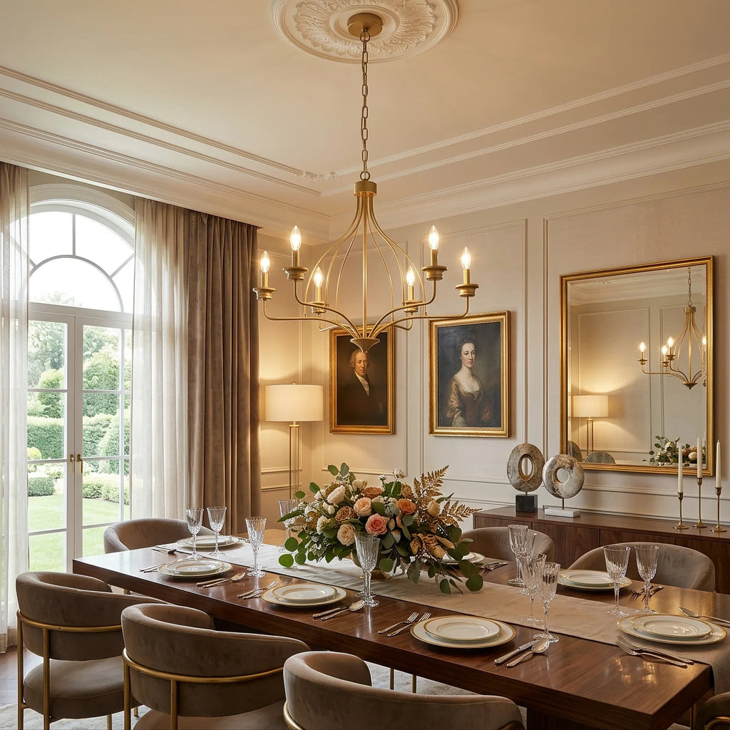 Rock Modern 6-Light Golden Chandelier