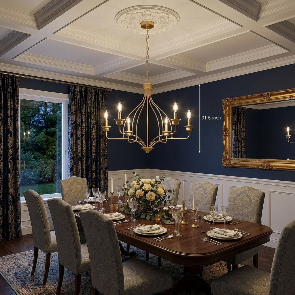Rock Modern 6-Light Golden Chandelier