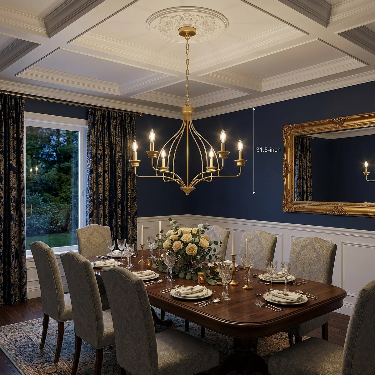 Rock Modern 6-Light Golden Chandelier