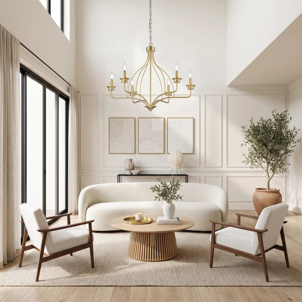 Rock Modern 6-Light Golden Chandelier