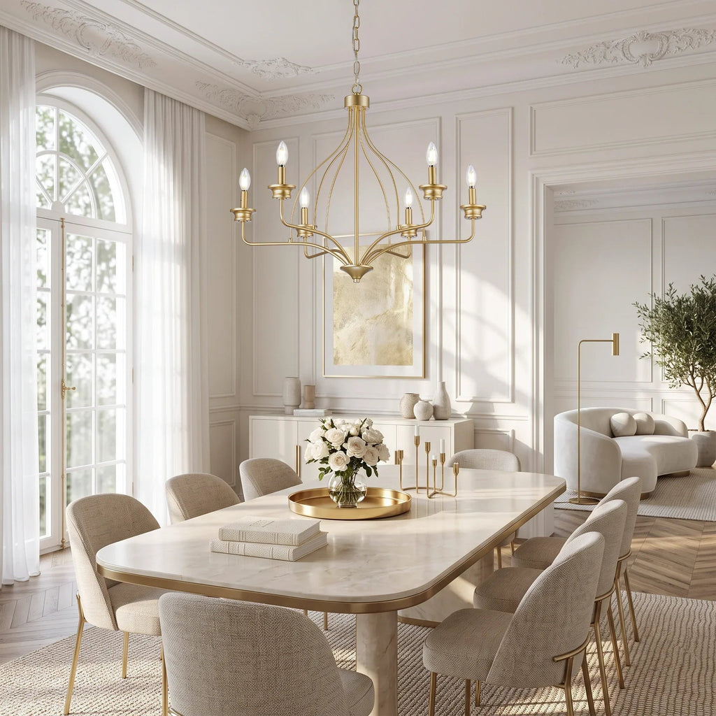 Rock Modern 6-Light Golden Chandelier