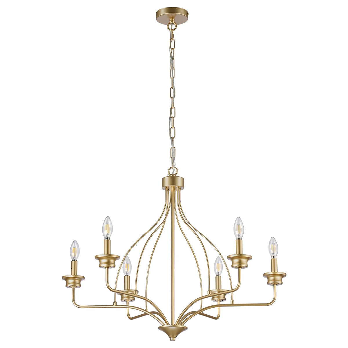 Rock Modern 6-Light Golden Chandelier