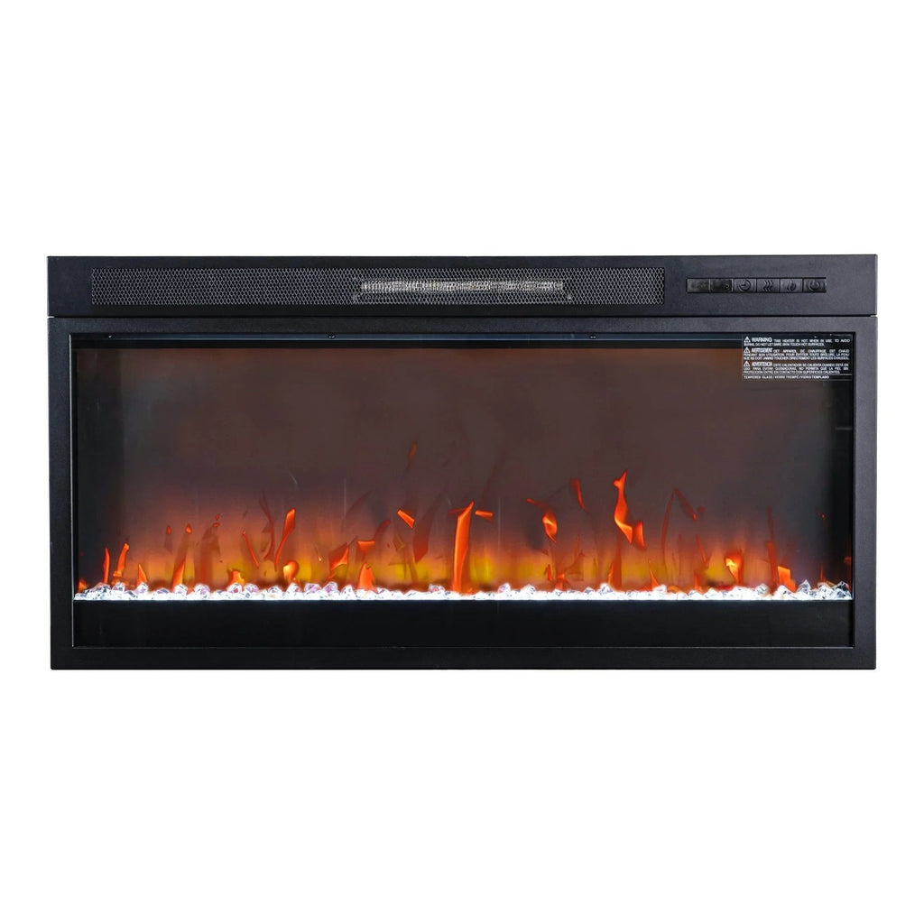 36" Modern Black Insert Electric Fireplace with Remote Control