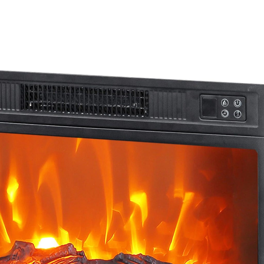 24" Insert Black Electric Fireplace with Remote Control