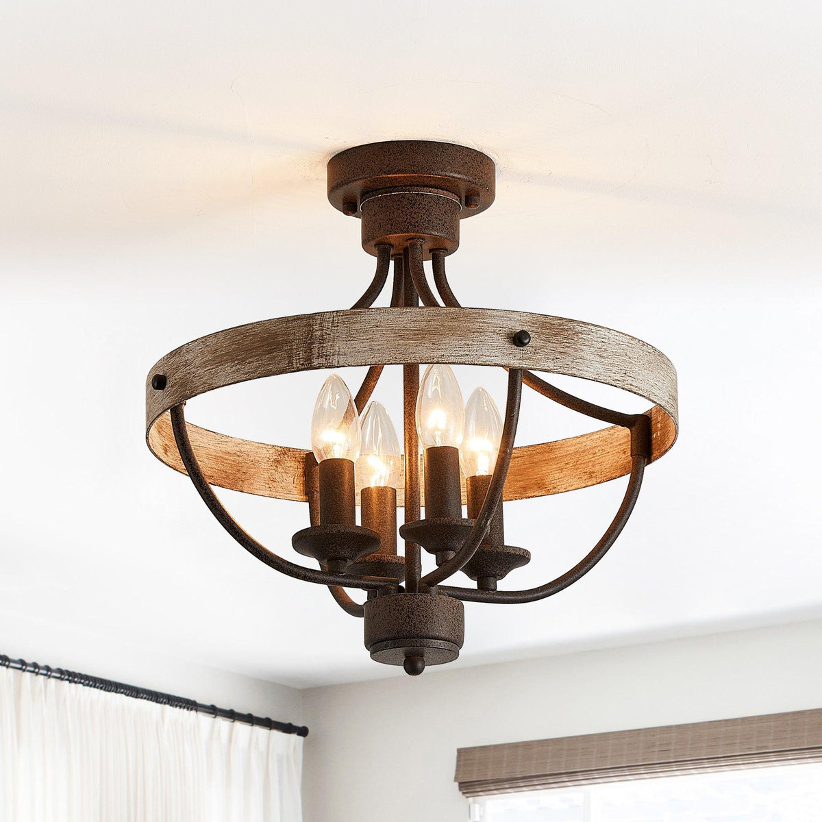 4-Light Industrial Ceiling Light