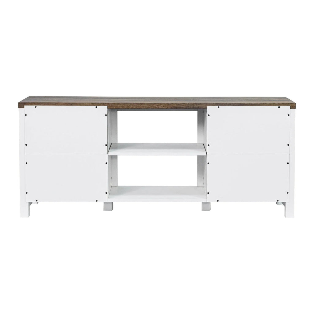 Farmhouse TV Stand for 58 Inch TV Storage Cabinet for Living Room