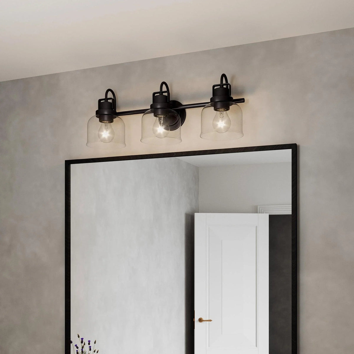 Brighton 3-Light Dark Bronze Dimmable Bathroom Vanity Light