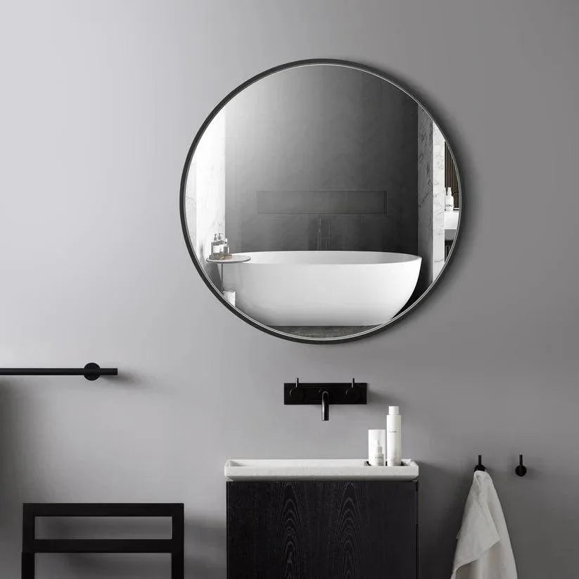 Reflections Sleek Modern Black Aluminum Framed Wall Mirror