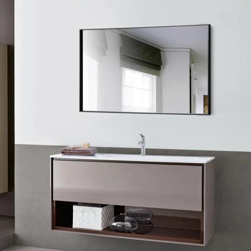 Reflections Sleek Modern Black Aluminum Framed Wall Mirror