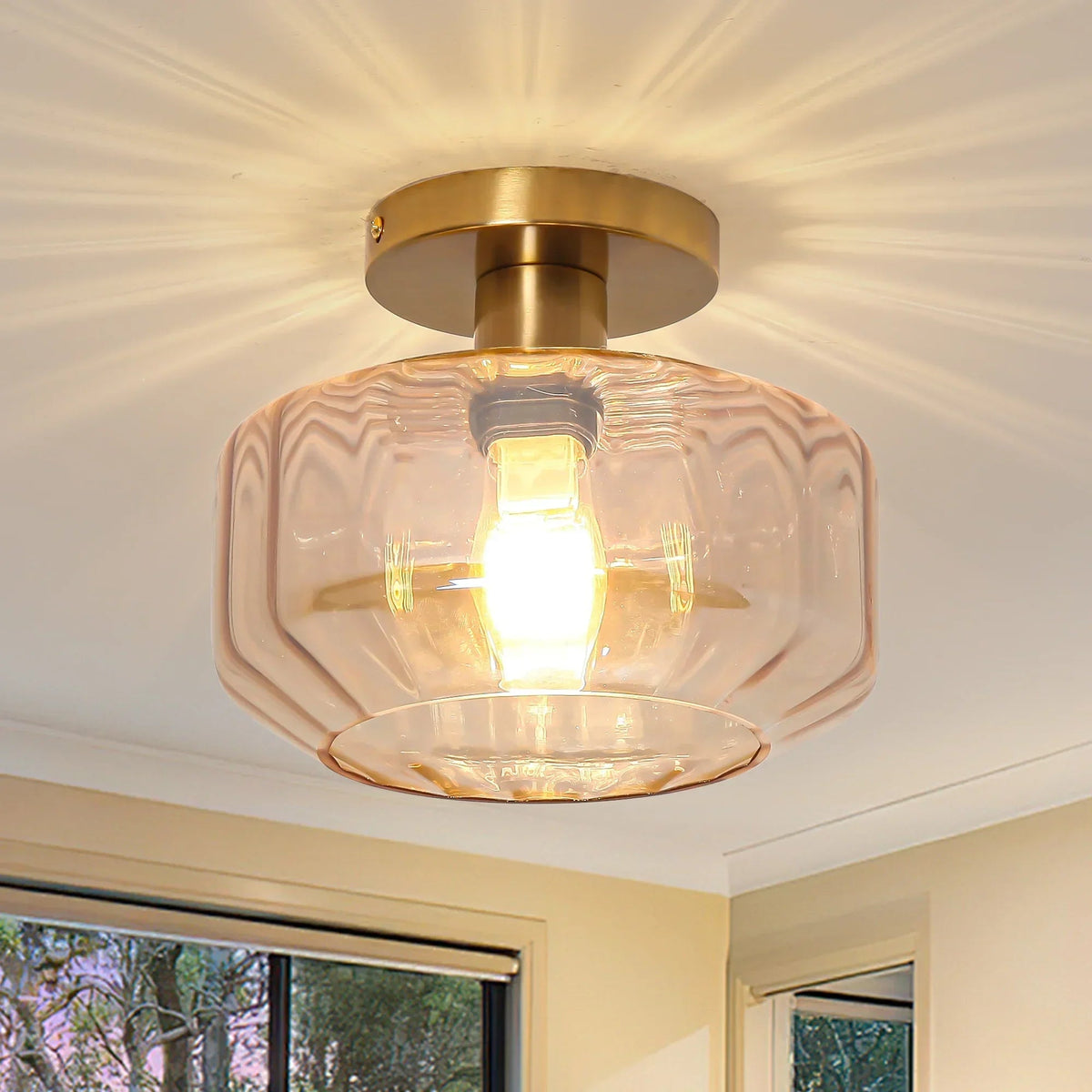 9 Inch Gerald 1-Light Semi-Flush Mount Ceiling Light