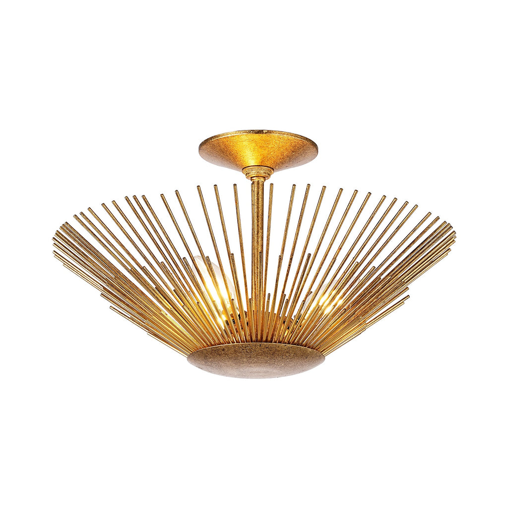 Carter 3-Light Modern Sculptural Semi-Flush Mount Ceiling Light