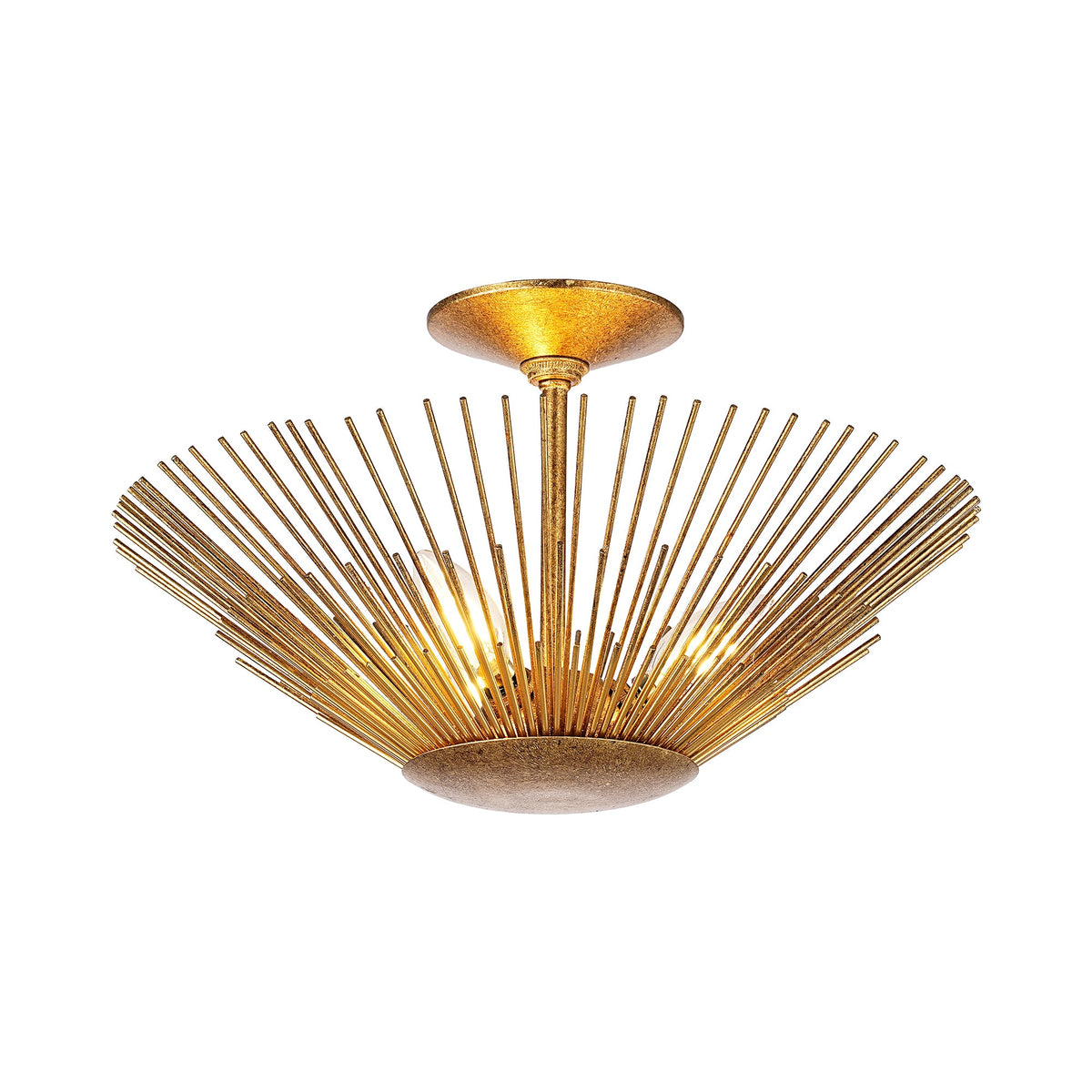 Carter 3-Light Modern Sculptural Semi-Flush Mount Ceiling Light