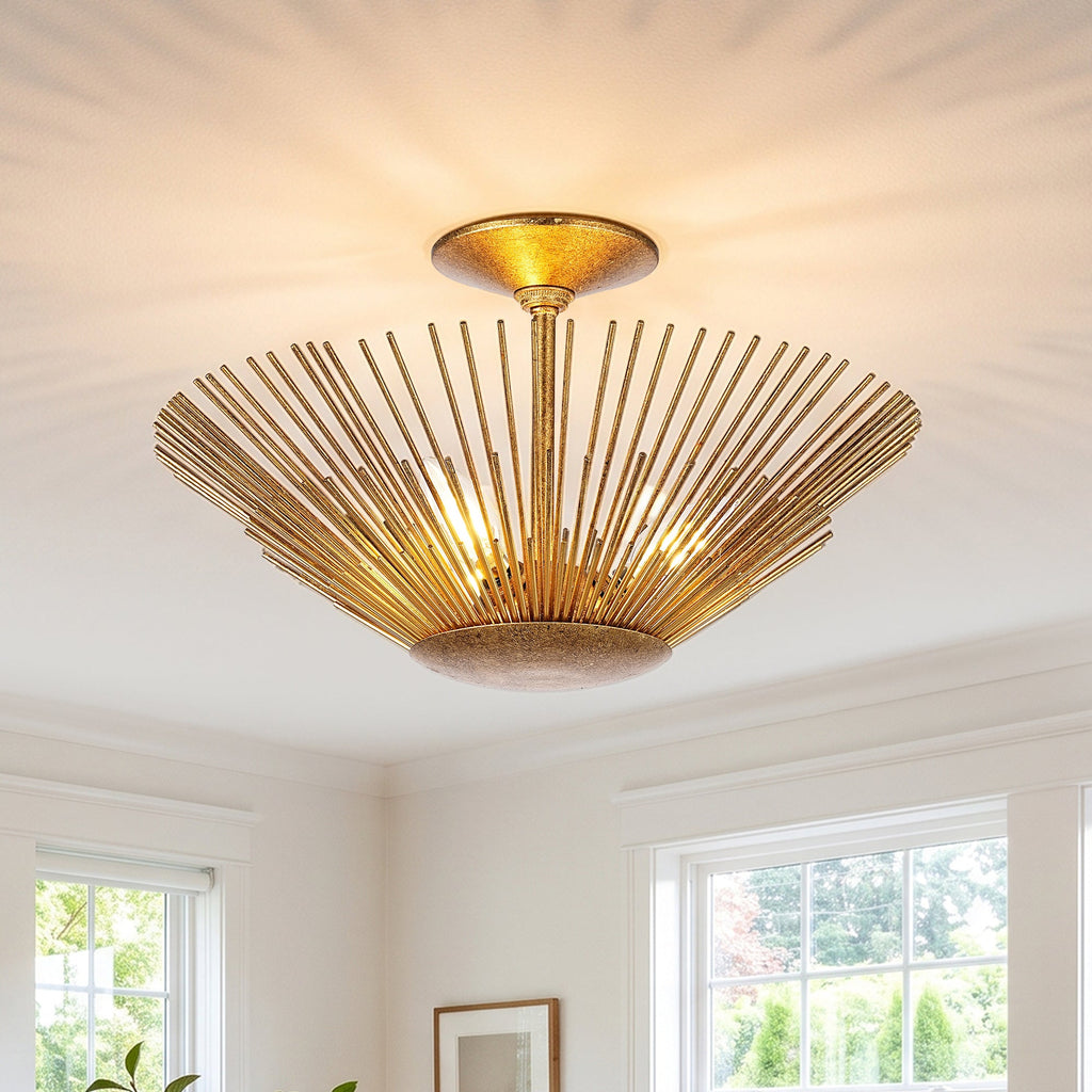 Carter 3-Light Modern Sculptural Semi-Flush Mount Ceiling Light