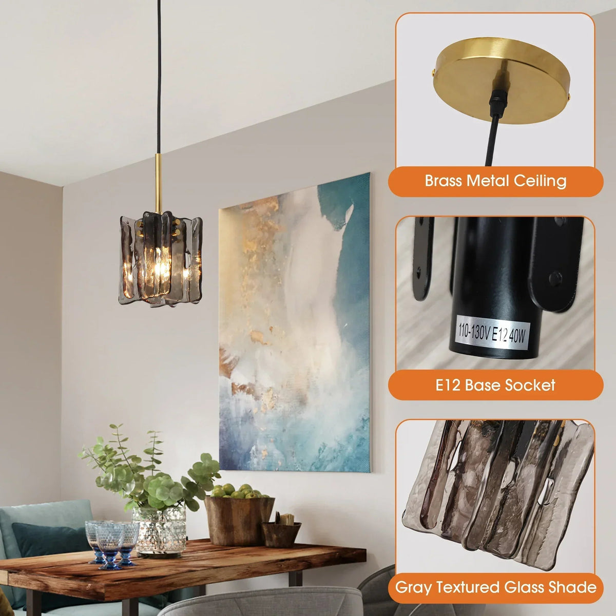 5 Inch Sean 1-Light Island Pendant Light