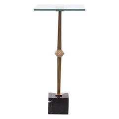 11" Square Side Table with Marble Base