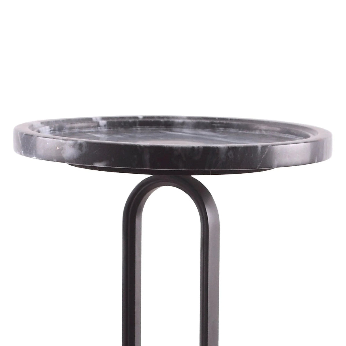 12" Black Round Side Table