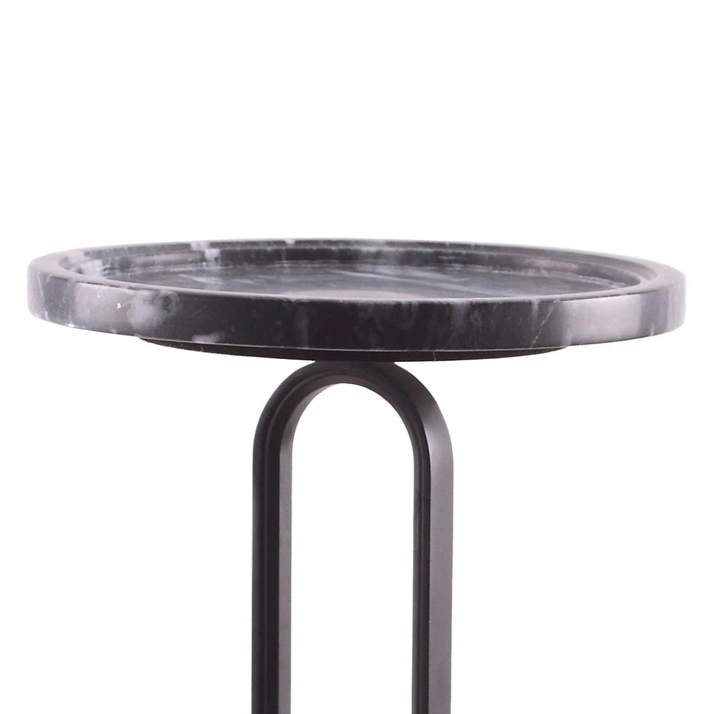 12" Black Round Side Table