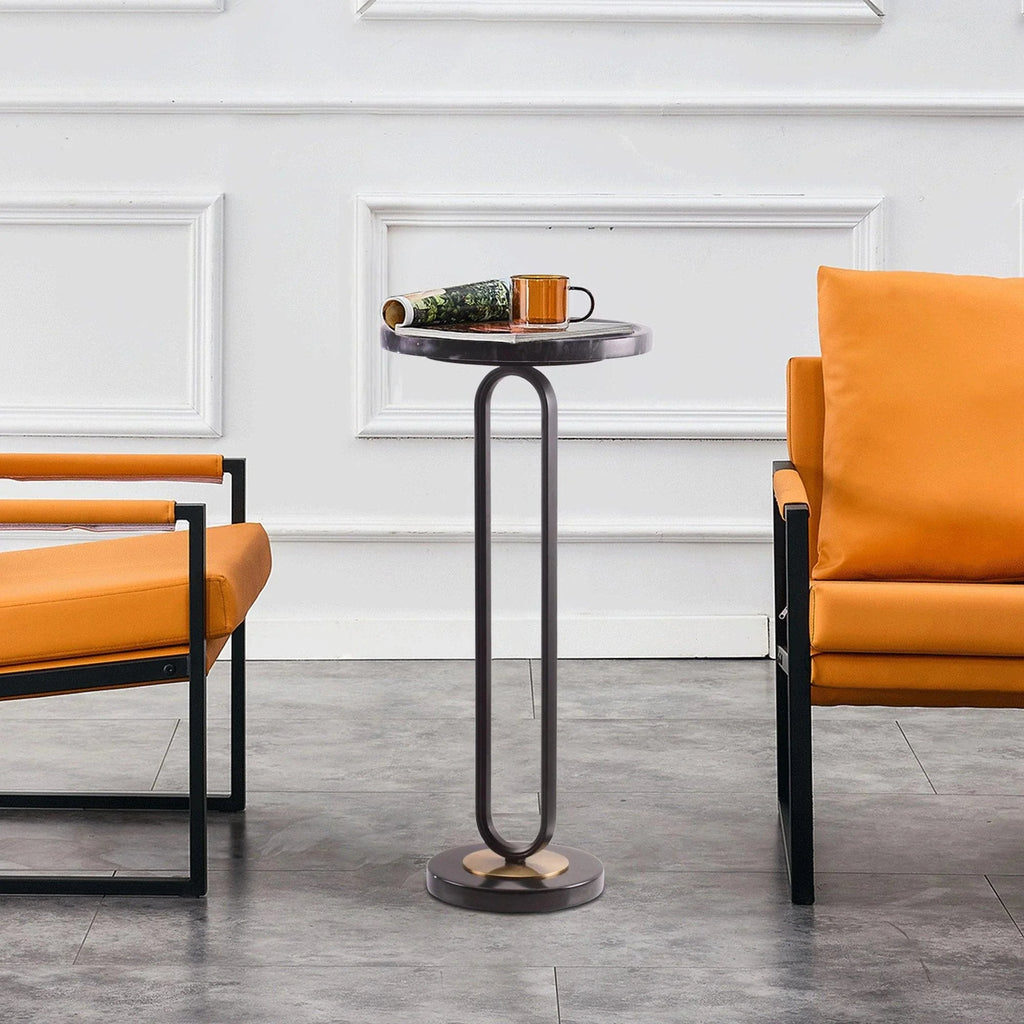 12" Black Round Side Table