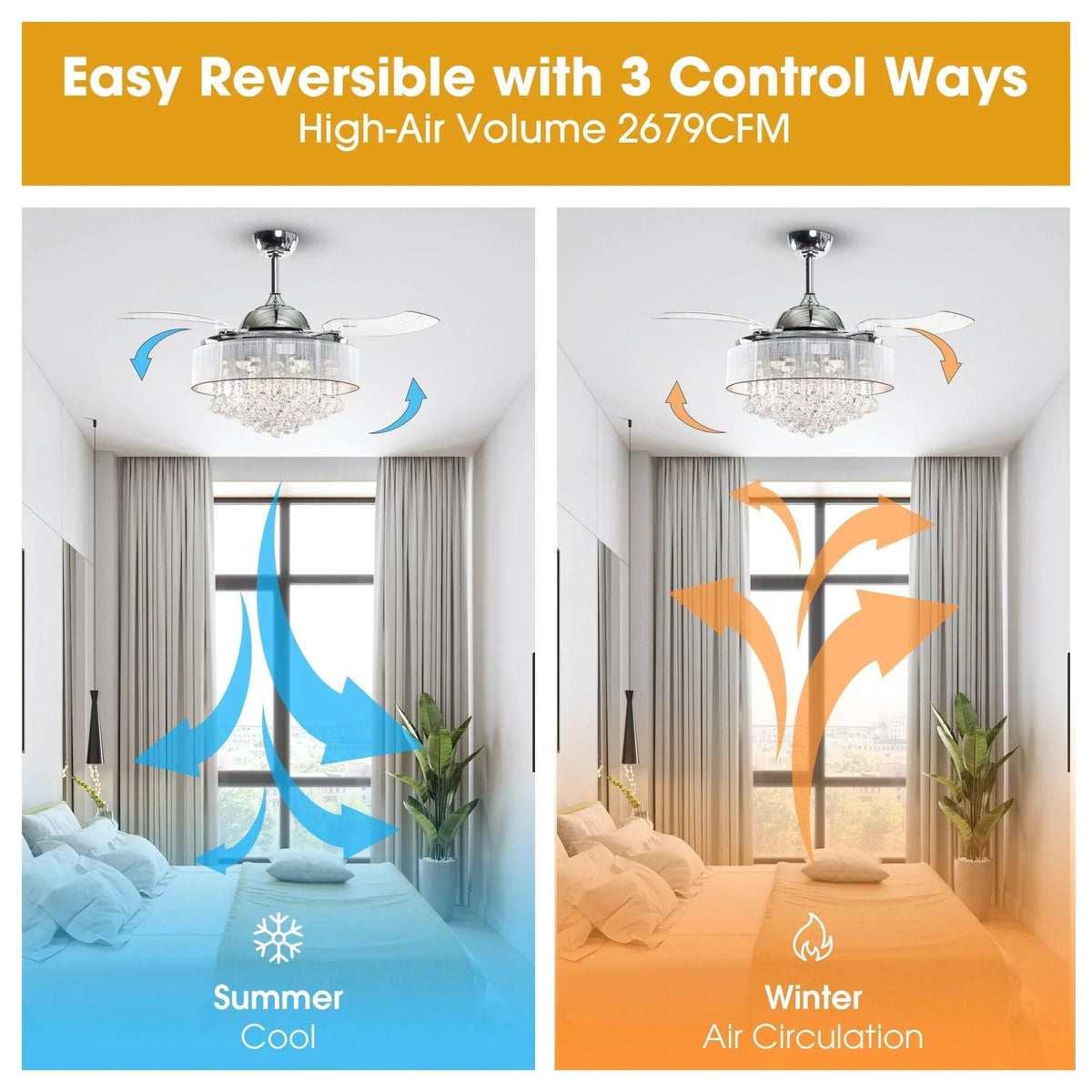 42" Broxburne Smart Fan with LED Light