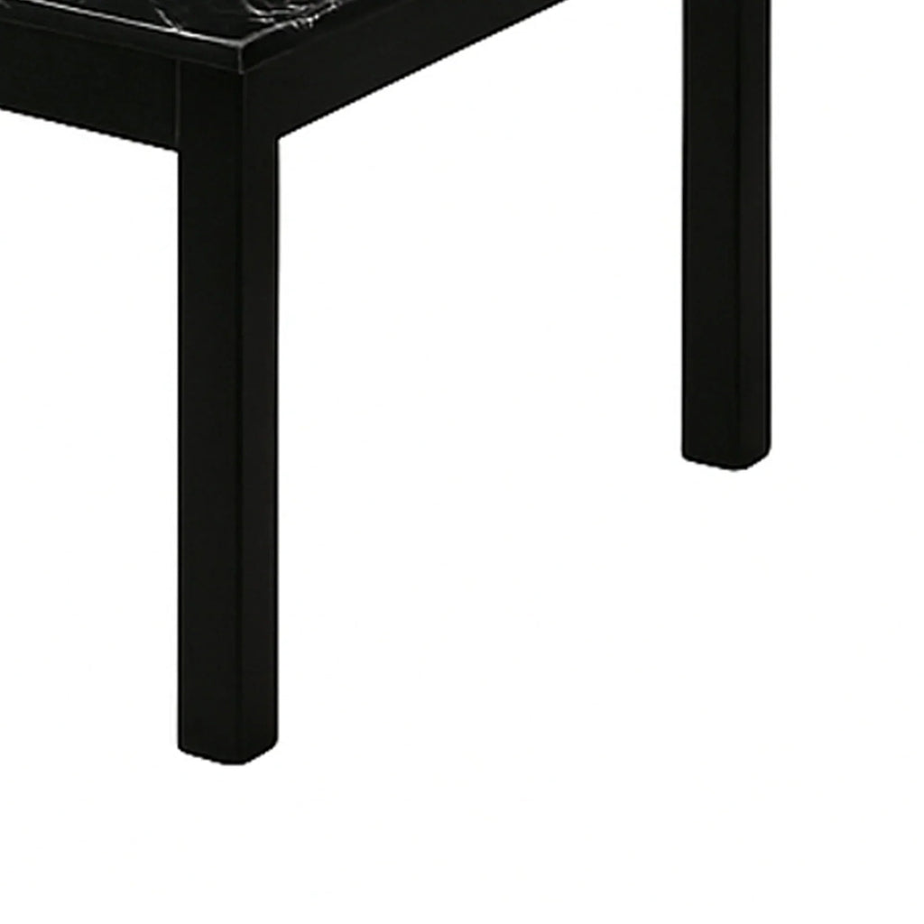 Findlay 3-Piece 47.5 in. Rectangle Faux Marble Top Coffee Table Set with Solid Wood Legs