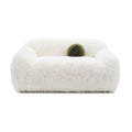 66 Inch Darwen Modern Faux Fur Loveseat with Ball Pillow