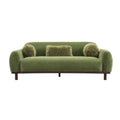 Mellone 84" Mid-Century Modern Chenille Sofa with 3 Pillows