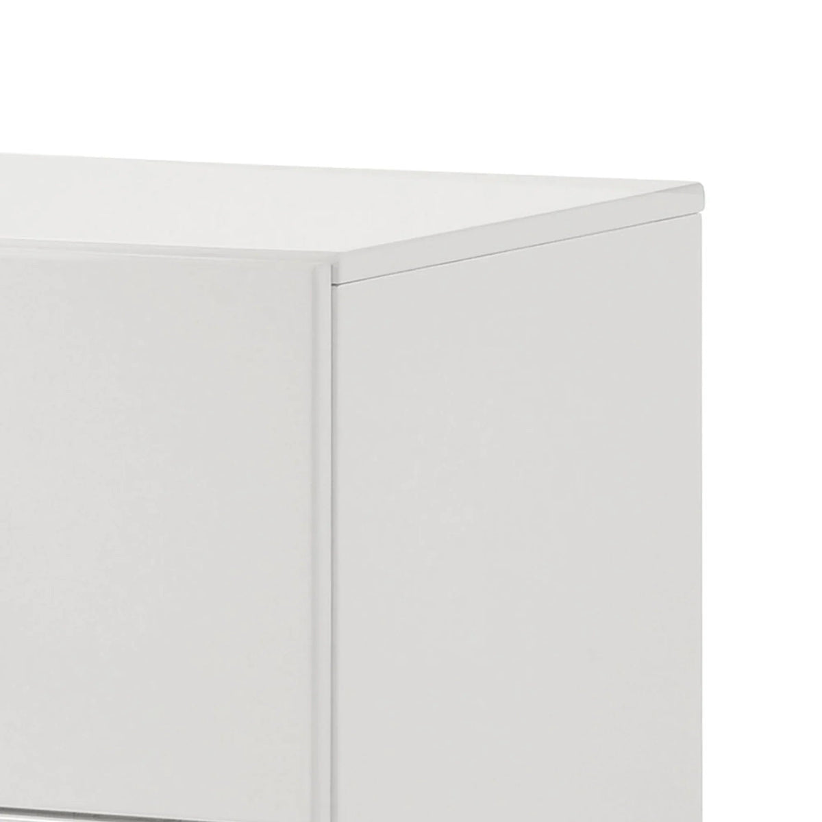 Stoholm Modern White Nightstand with 2-Drawer and Chrome Handles