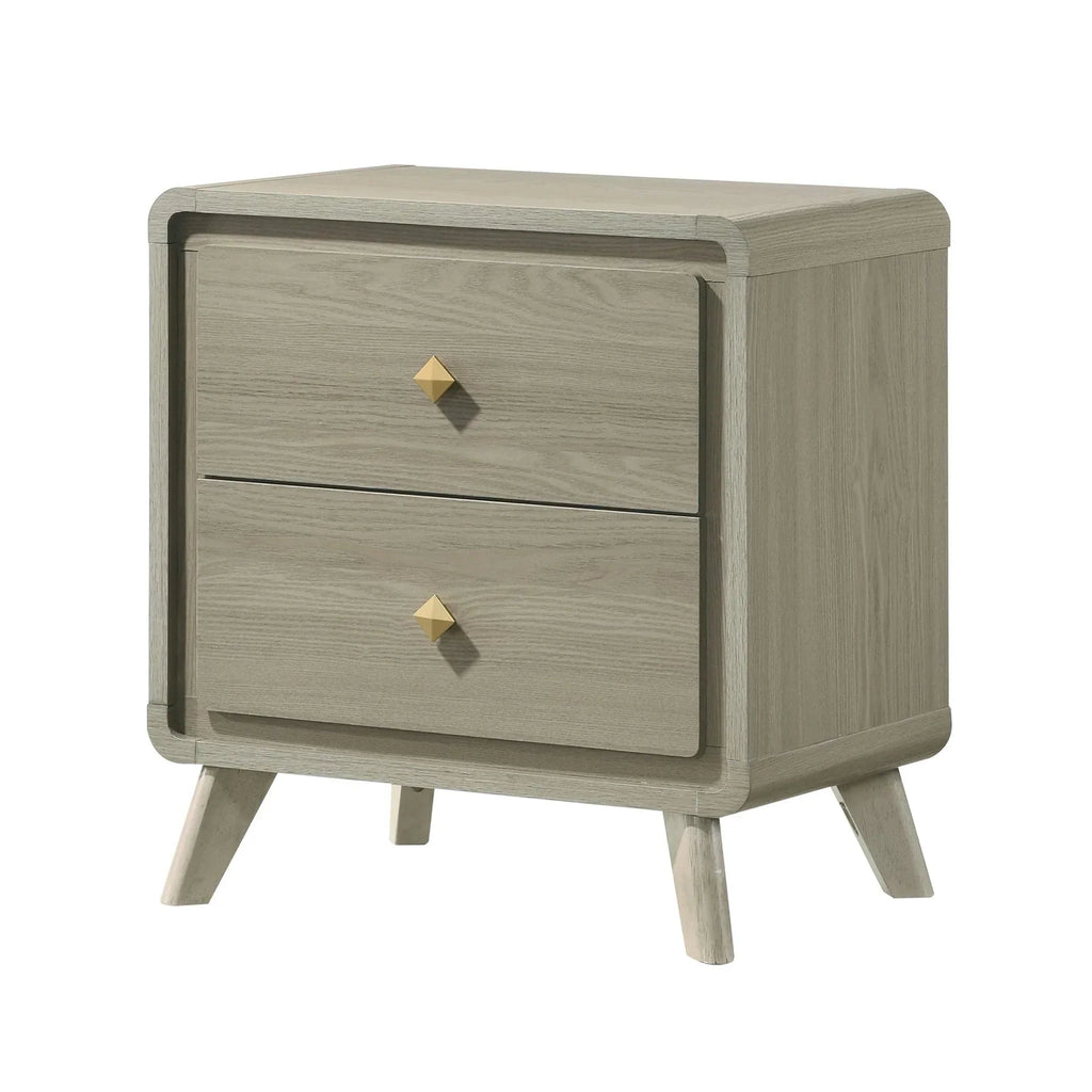 Rainier Modern 25" Gray Wood 2-Drawer Nightstand
