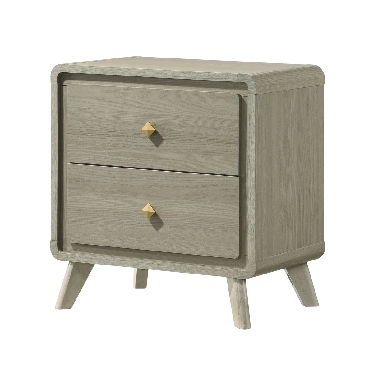 Rainier Modern 25" Gray Wood 2-Drawer Nightstand