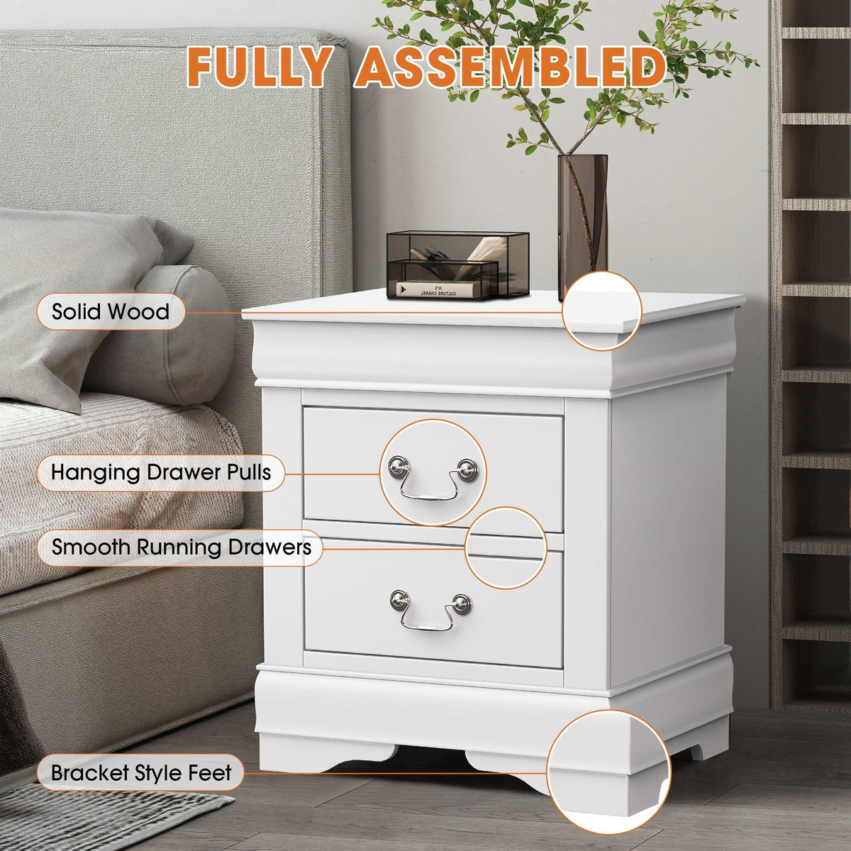 Furniture of America Night Stand Louis Philippe