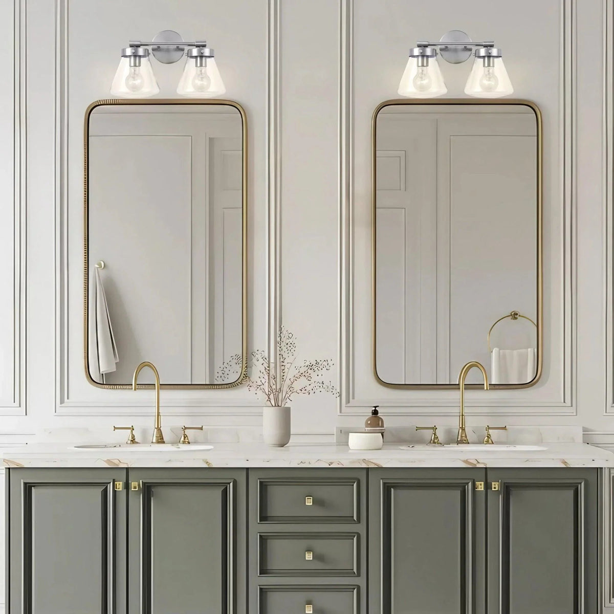 Gleam Modern Farmhouse 2-Light Vanity Light