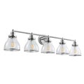 Hermosa Modern Polished Nickel & Black 5-Light Bathroom Vanity Light