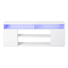Modern 68 Inch TV Stand Media Console with LED Lights for Living Room