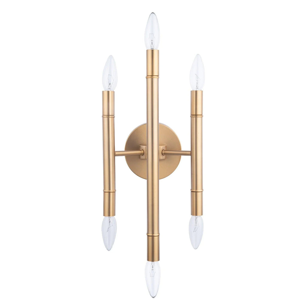 Ignis Mid-Century Modern Gold 6-Light Wall Sconce