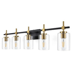 Jasper Modern Clear Glass 5-Light Bathroom Vanity Light