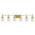 Jasper Modern Clear Glass 6-Light Bathroom Vanity Light