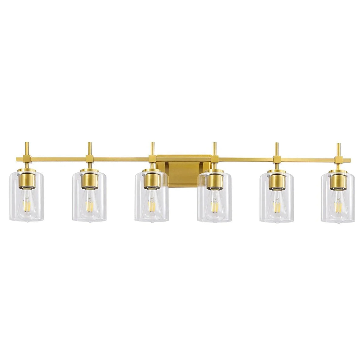 Jasper Modern Clear Glass 6-Light Bathroom Vanity Light