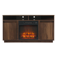 47 Inch Angled Corner Storage Cabinets TV Stand & Optional 19 Inch Electric Fireplace
