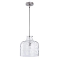 Kara Farmhouse 1-Light Textured Glass Nickel Island Pendant Light