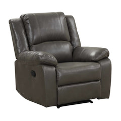 37 Inch Breathable Leather Glider Recliner with Pillow Top Arms