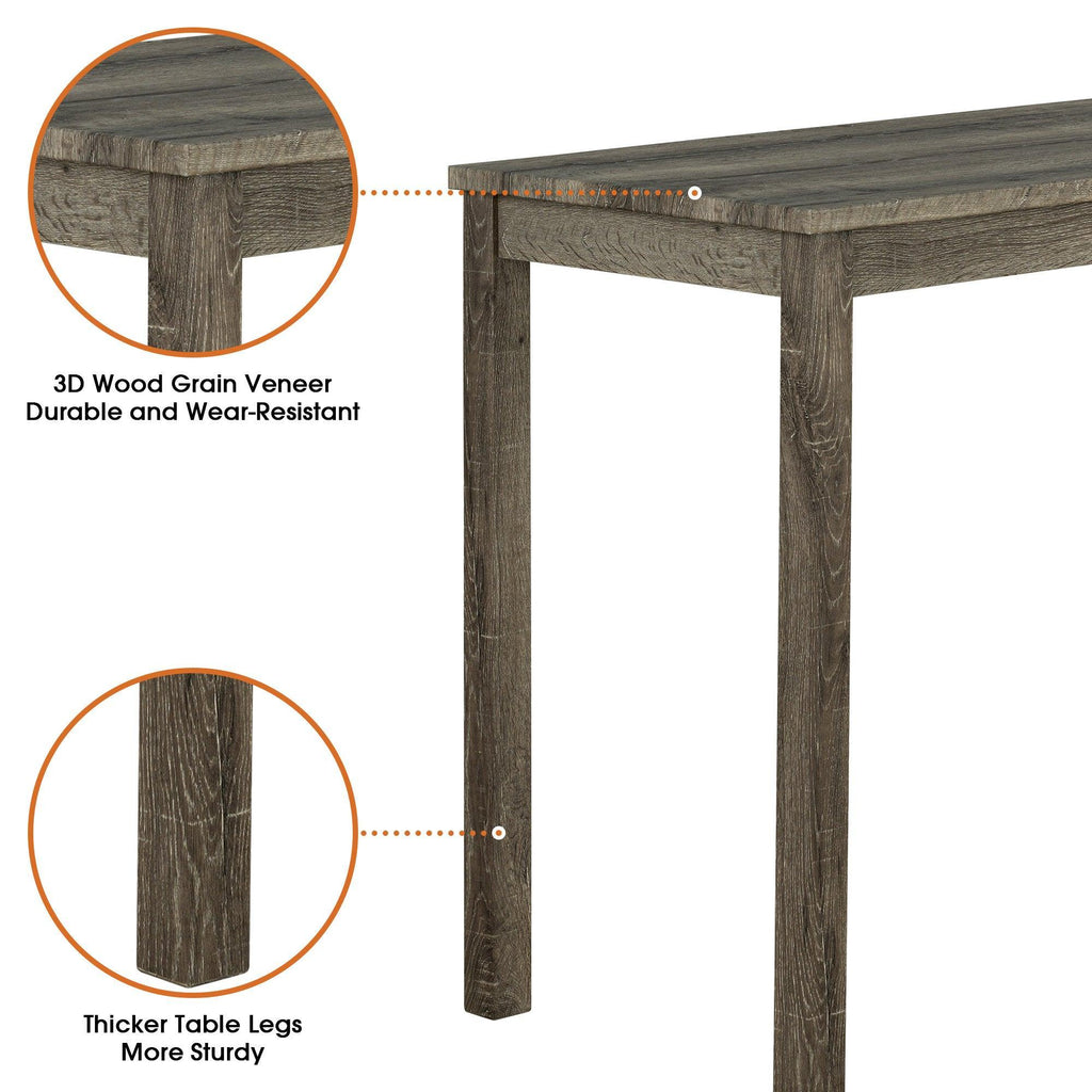 1 Traditional Breakfast Dining Table Set with 2 Stools for Apartment